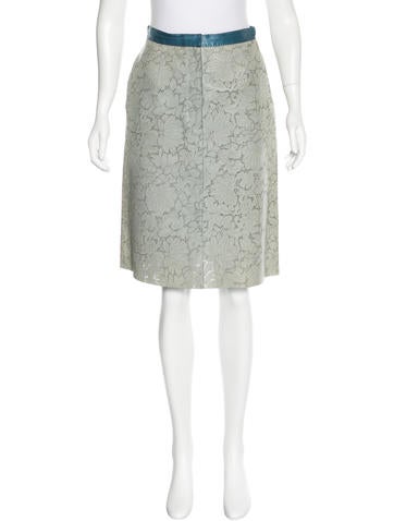 Louis Vuitton Laser Cut Leather Skirt