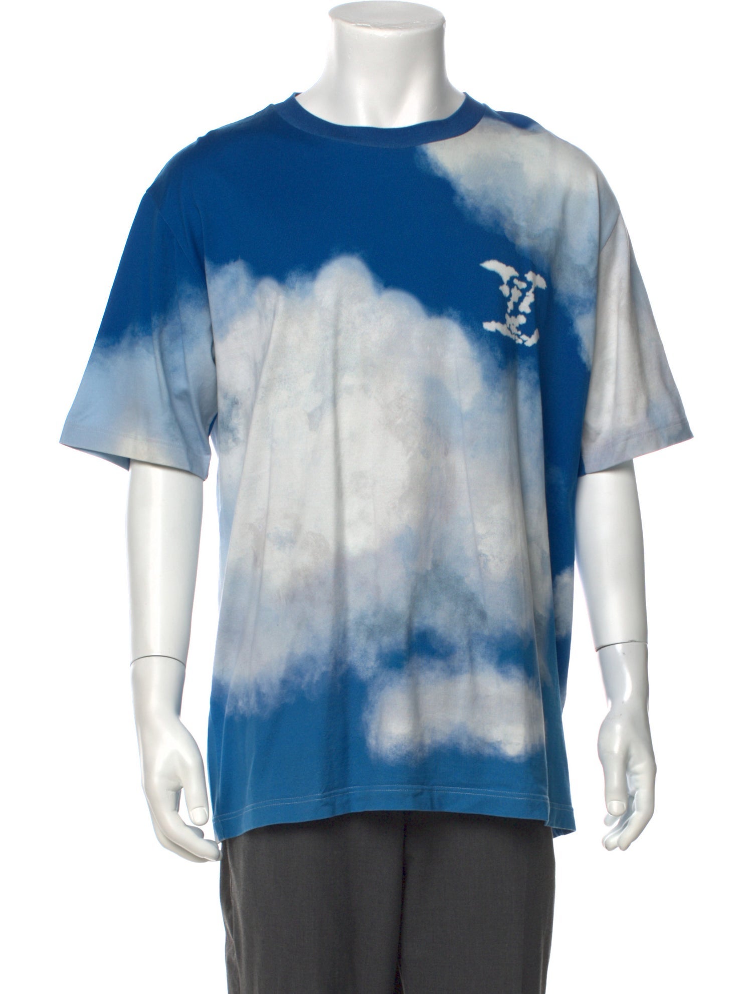 louis vuitton blue tie dye shirt