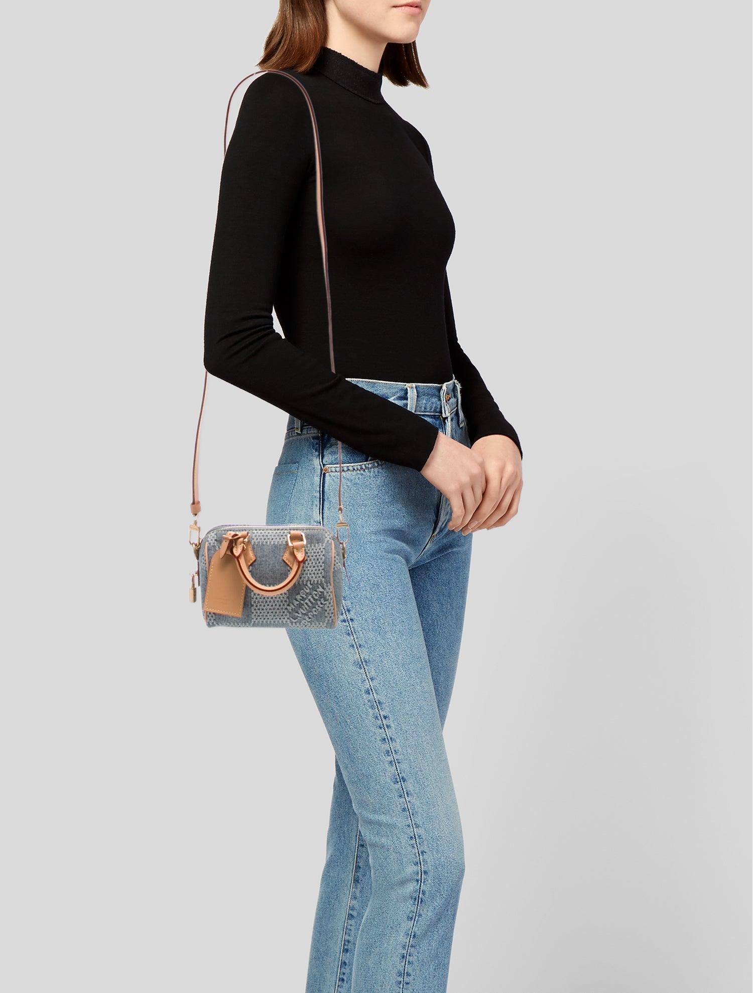 Louis Vuitton 2024 Damier Denim 3D Speedy Bandoulière 18 - Blue