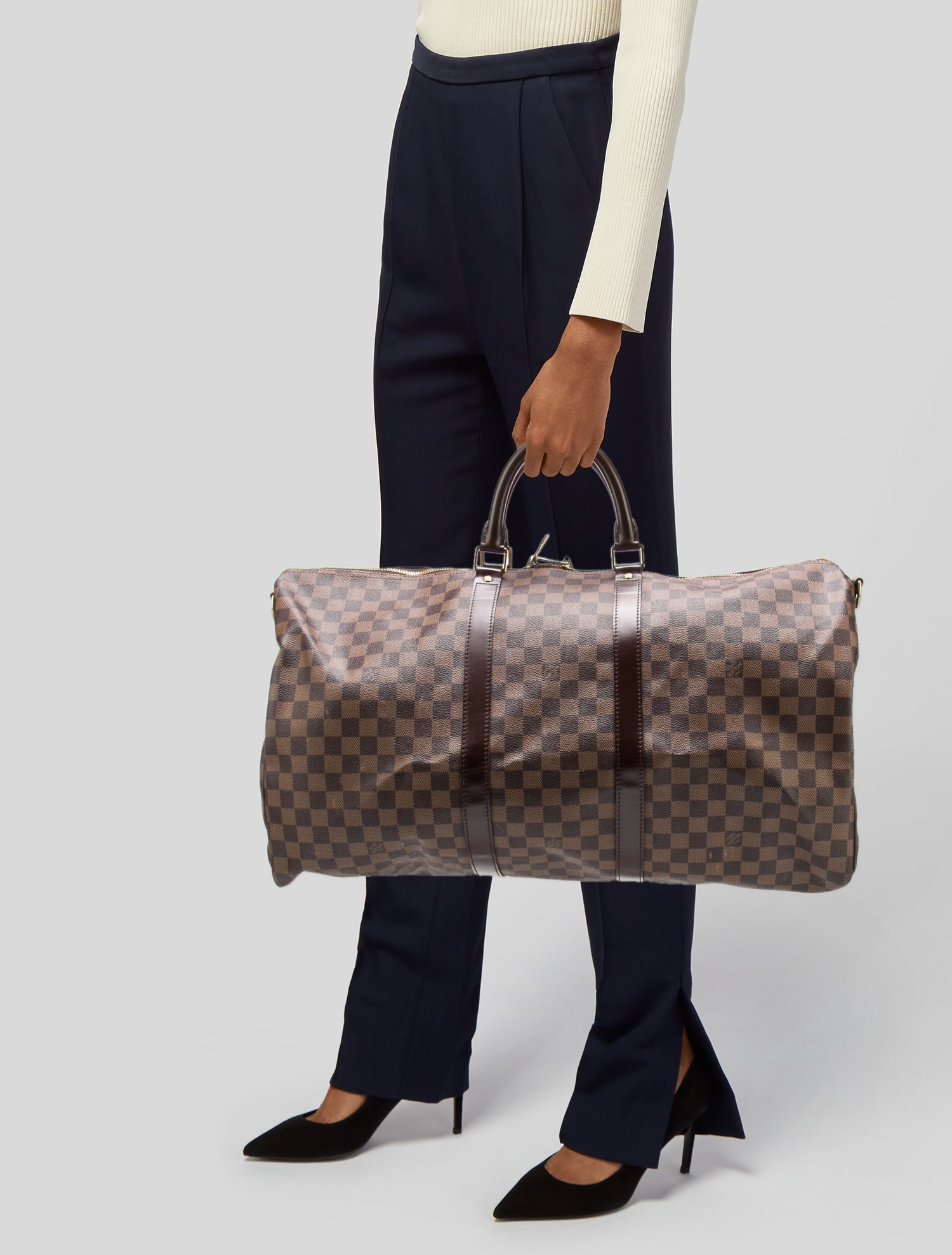 Louis Vuitton Damier Ebene Keepall Bandouliere 55 - Luggage and Travel,  Handbags | The RealReal