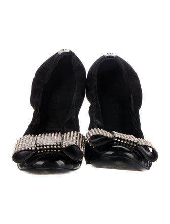 Louis Vuitton Suede Printed Ballet Flats