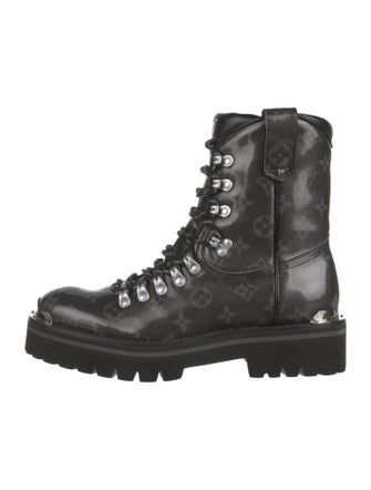 Louis Vuitton LV Monogram Patent Leather Combat Boots