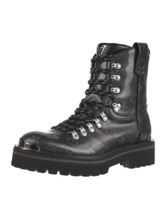 Louis Vuitton LV Monogram Patent Leather Combat Boots