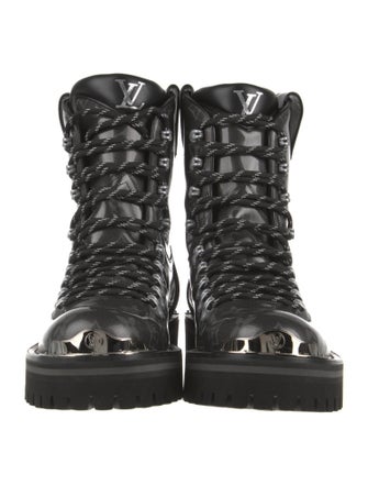 Louis Vuitton LV Monogram Patent Leather Combat Boots