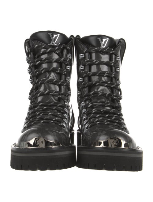 Louis Vuitton LV Monogram Patent Leather Combat Boots
