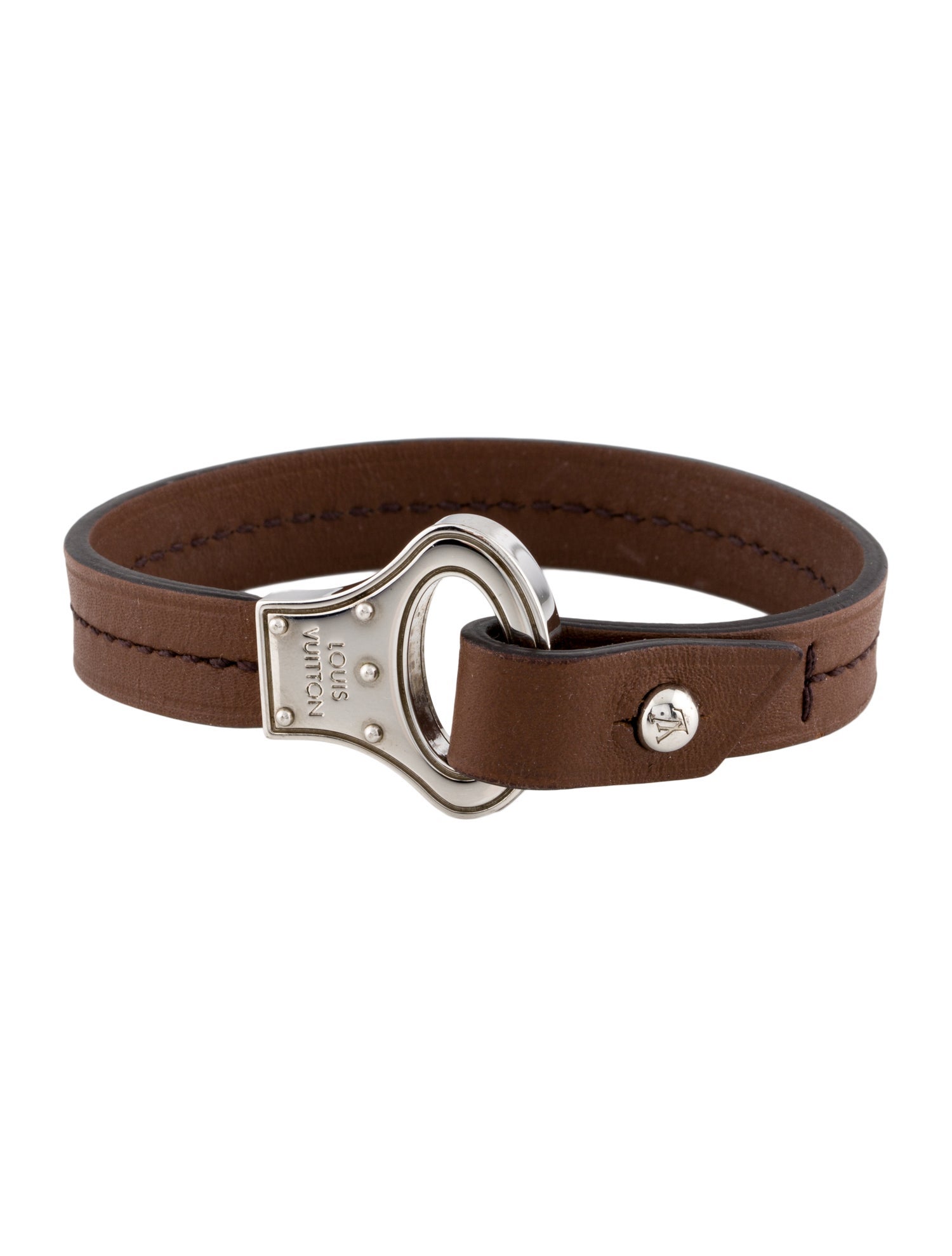 ブレスレット LOUIS VUITTON Archive Bracelet LOUIS VUITTON Calfskin Mens Archive Bracelet Black 350061