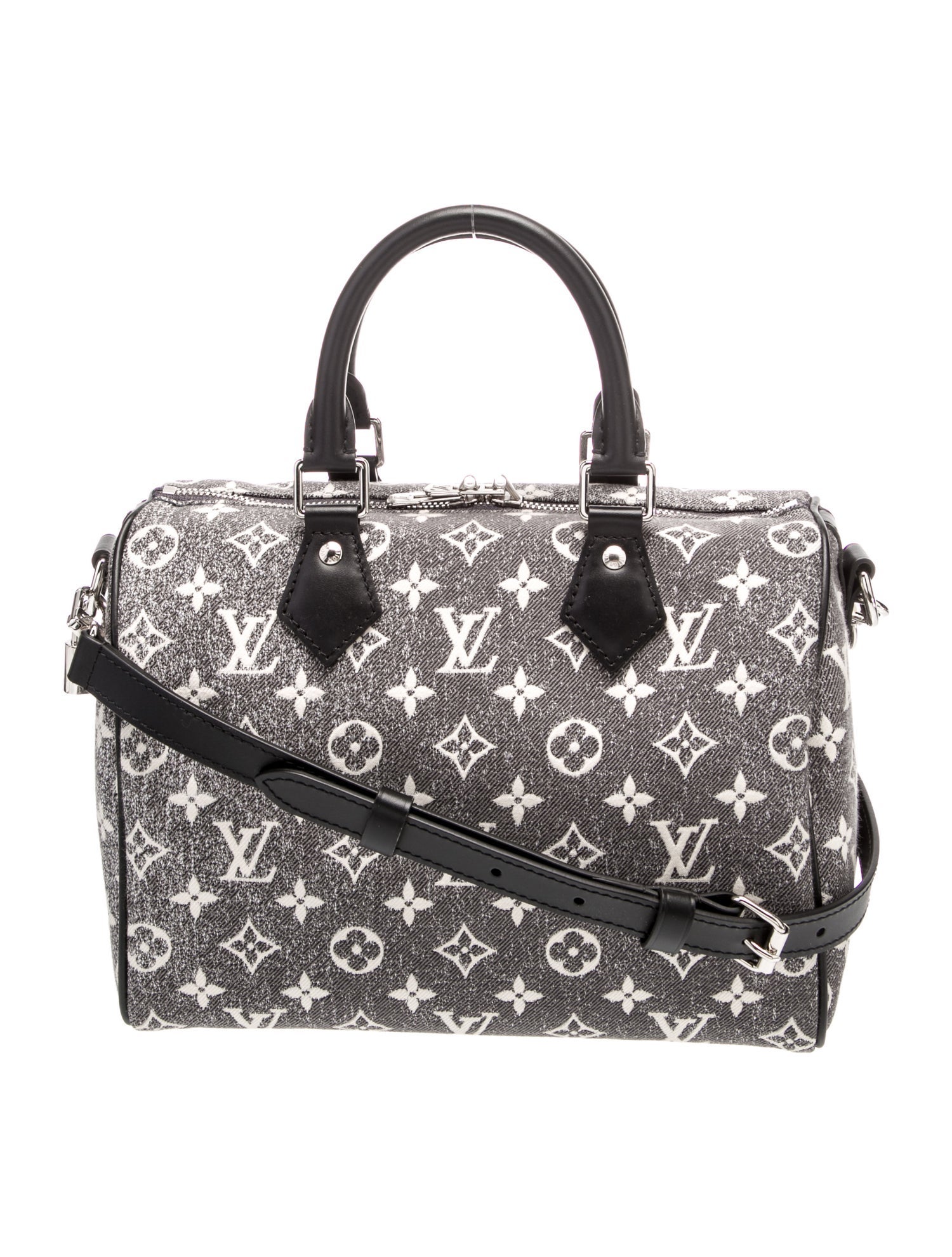 Louis Vuitton LV Monogram Speedy Bandouliere 25 Grey Handle Bags