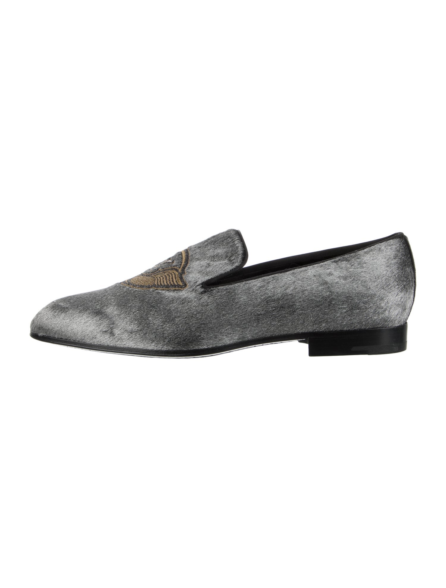 Louis Vuitton Calf Hair Graphic Print Loafers Grey Loafers, Shoes
