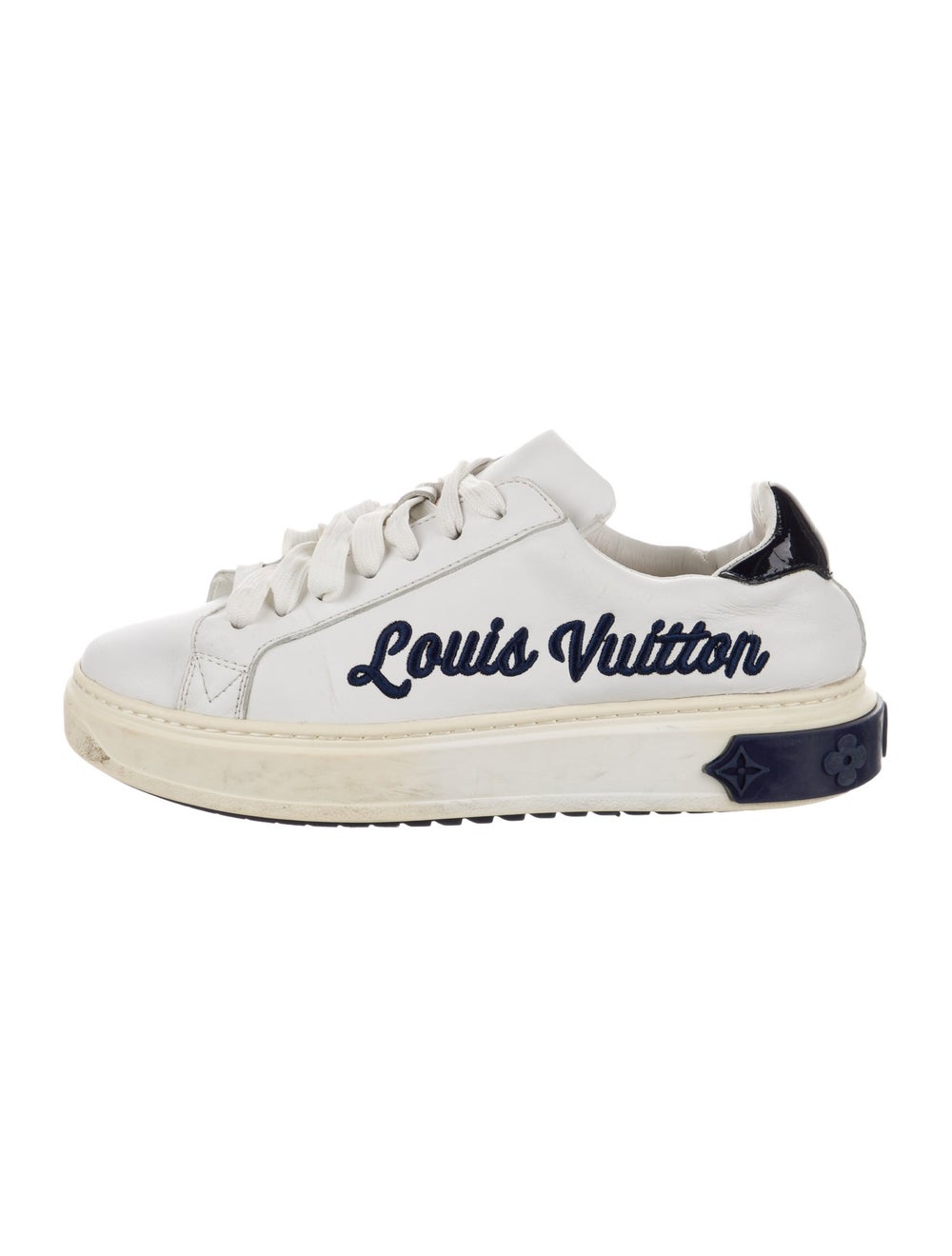 Louis Vuitton Leather Graphic Print Sneakers White Sneakers, Shoes