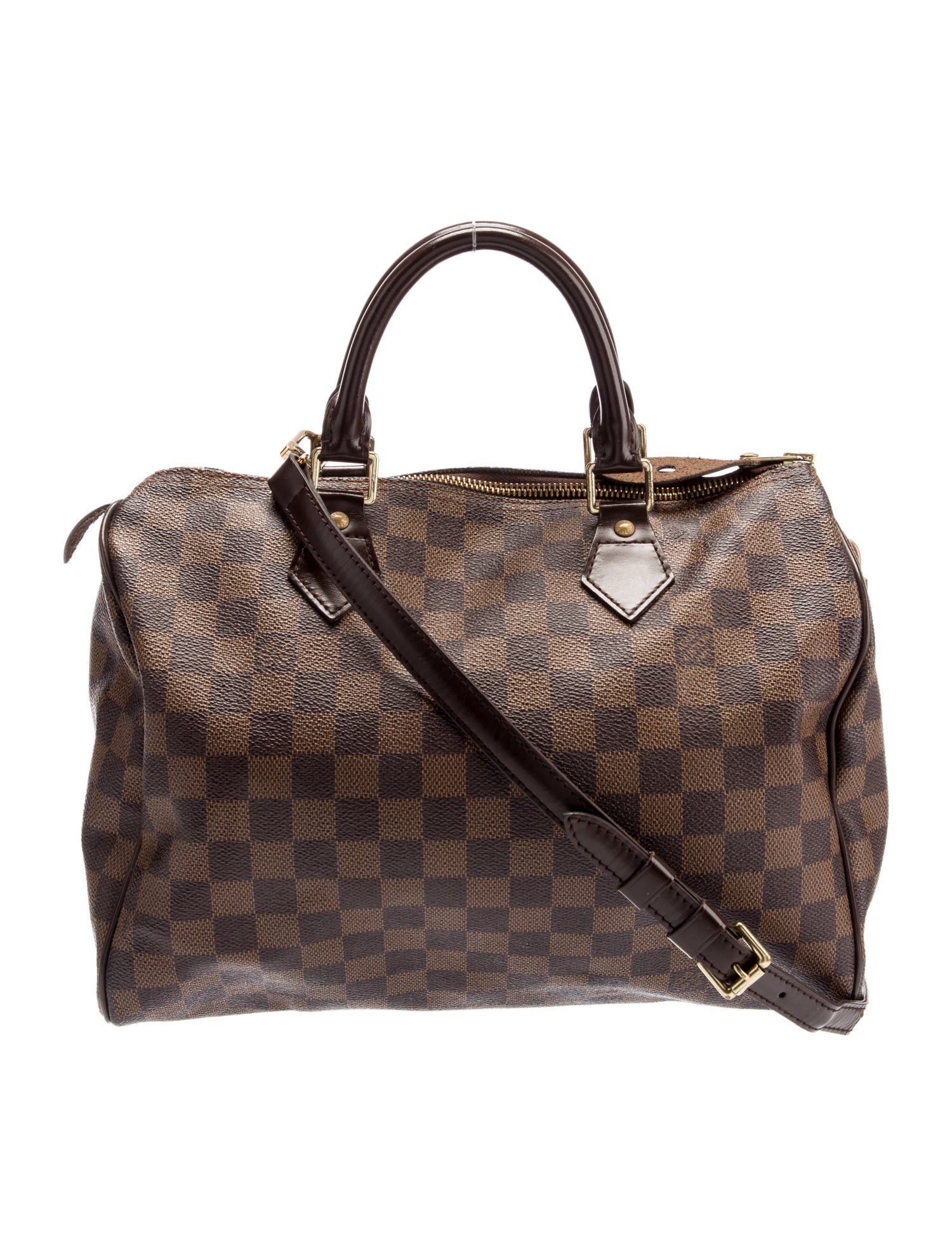 Louis Vuitton Damier Ebene Speedy 30 Brown Handle Bags, Handbags