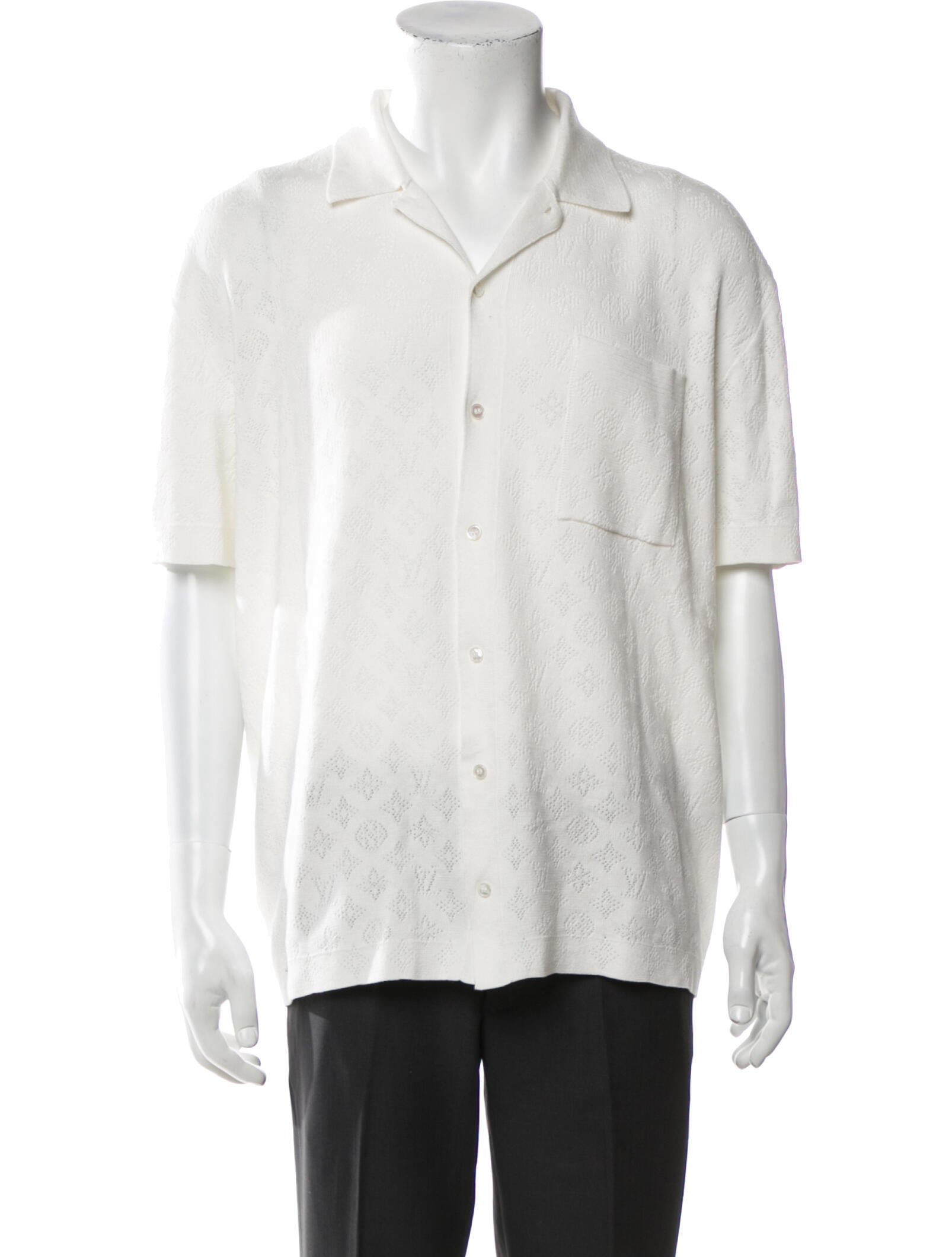 Louis Vuitton 2023 Monogram Pattern Shirt White Casual Shirts