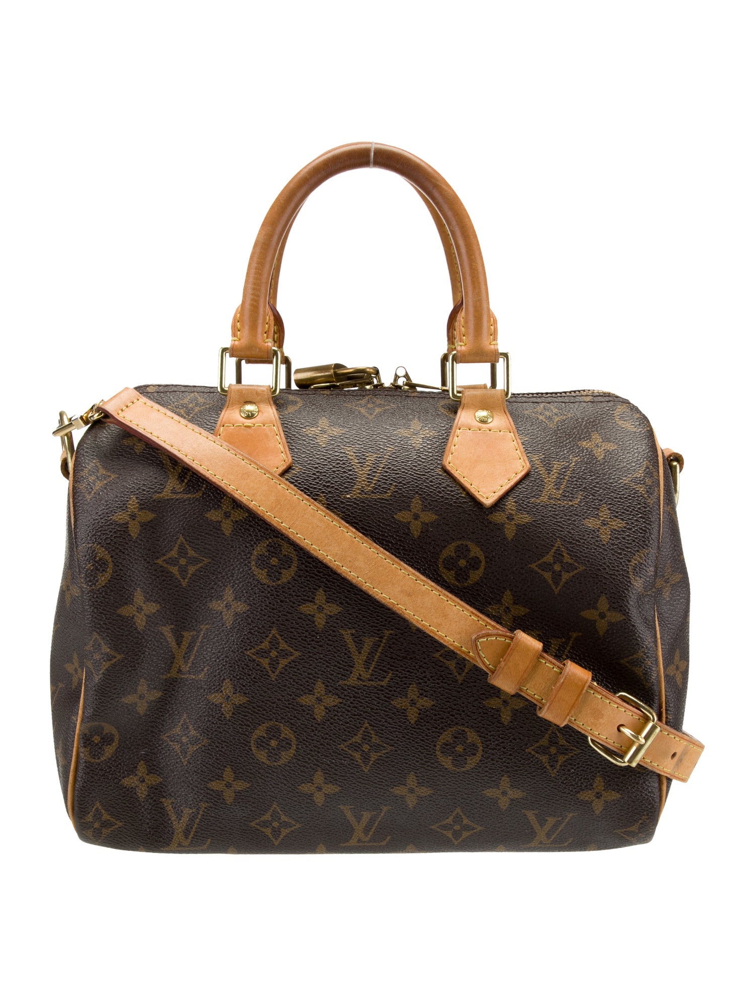 Louis Vuitton LV Monogram Speedy Bandouliere 25 Brown Handle Bags