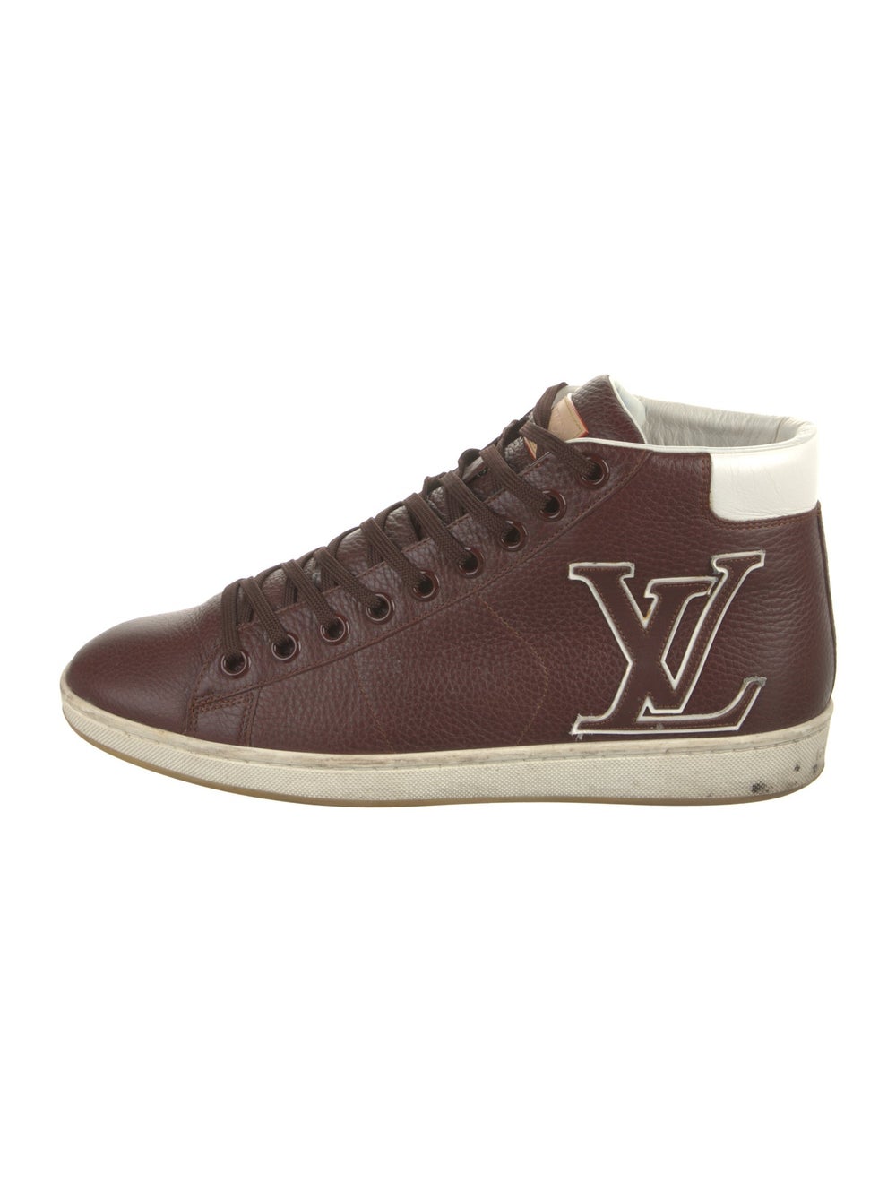 Louis Vuitton Leather Printed Sneakers Brown Sneakers, Shoes