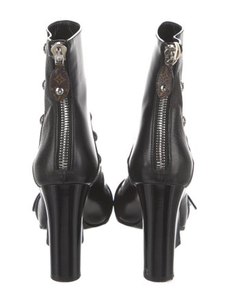 Louis Vuitton Leather Studded Accents Lace-Up Boots