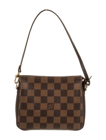 Louis Vuitton Handle Bags Damier Ebene Trousse Make up Pochette Vintage
