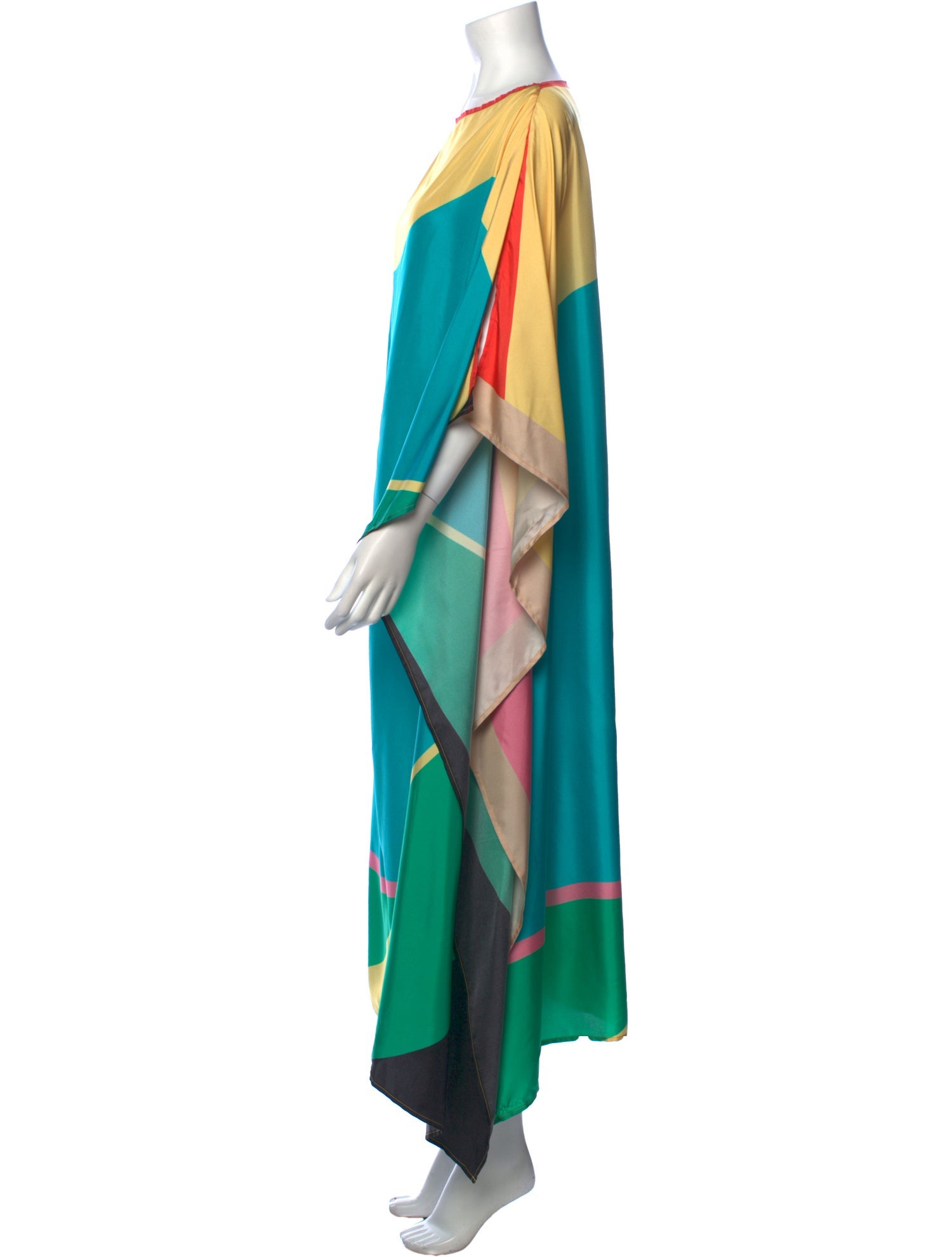 Louisa Parris Colorblock Pattern Long Dress