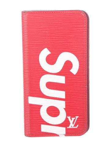 Louis Vuitton x Supreme Phone Cases 2017 Epi iPhone 7 Plus Folio