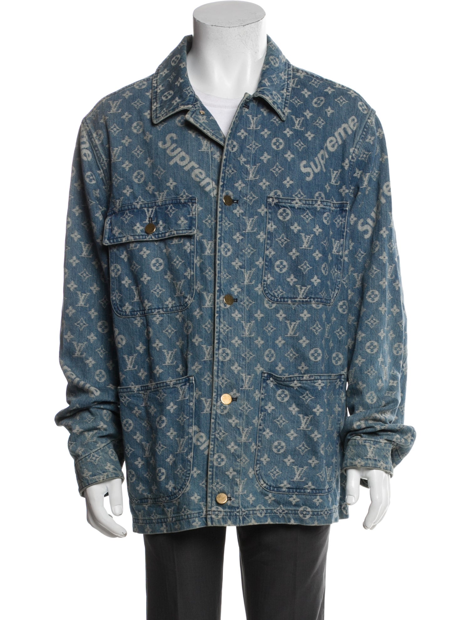 Louis Vuitton x Supreme 2017 LV Monogram Denim Jacket