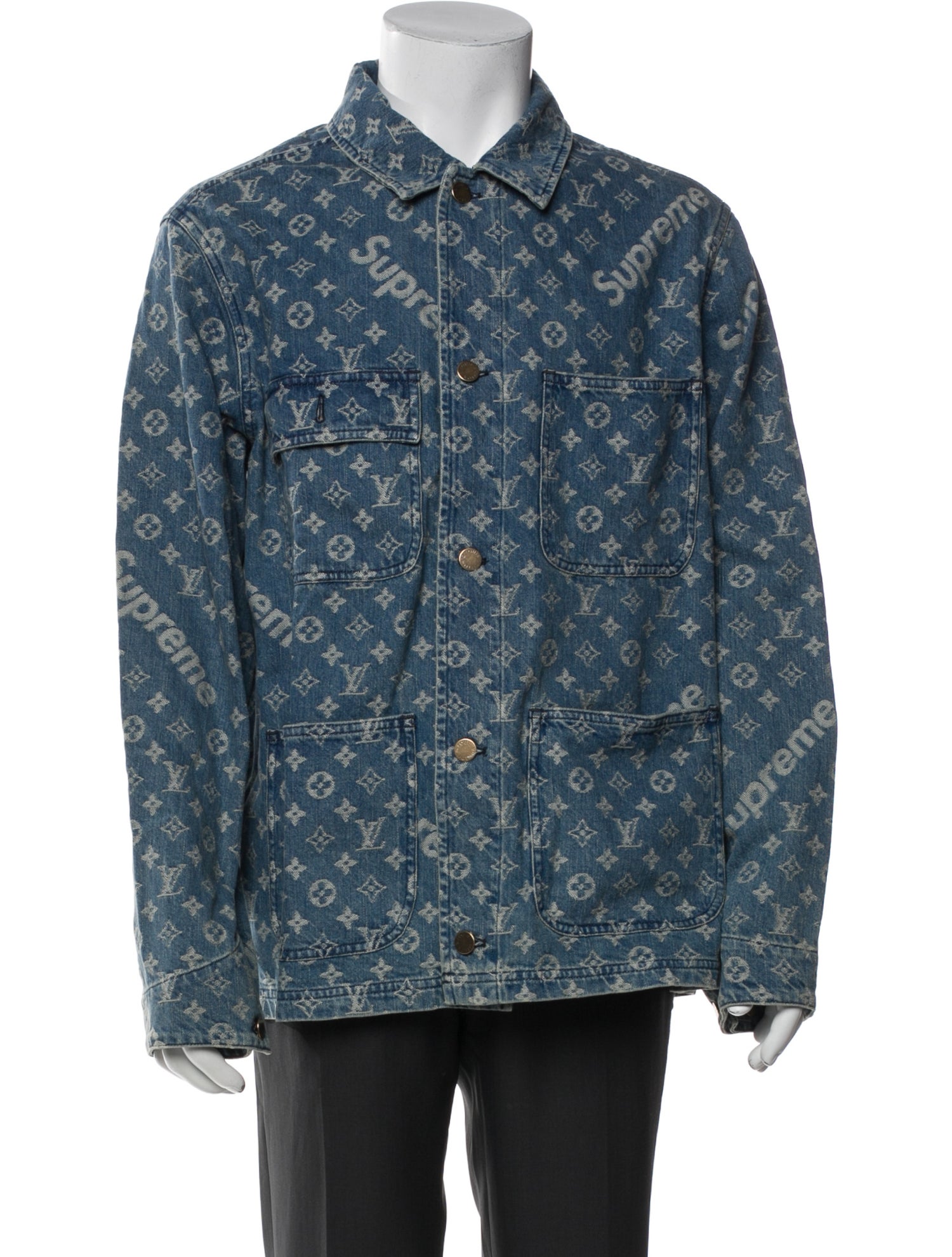 Louis Vuitton x Supreme 2017 Denim Trucker Jacket