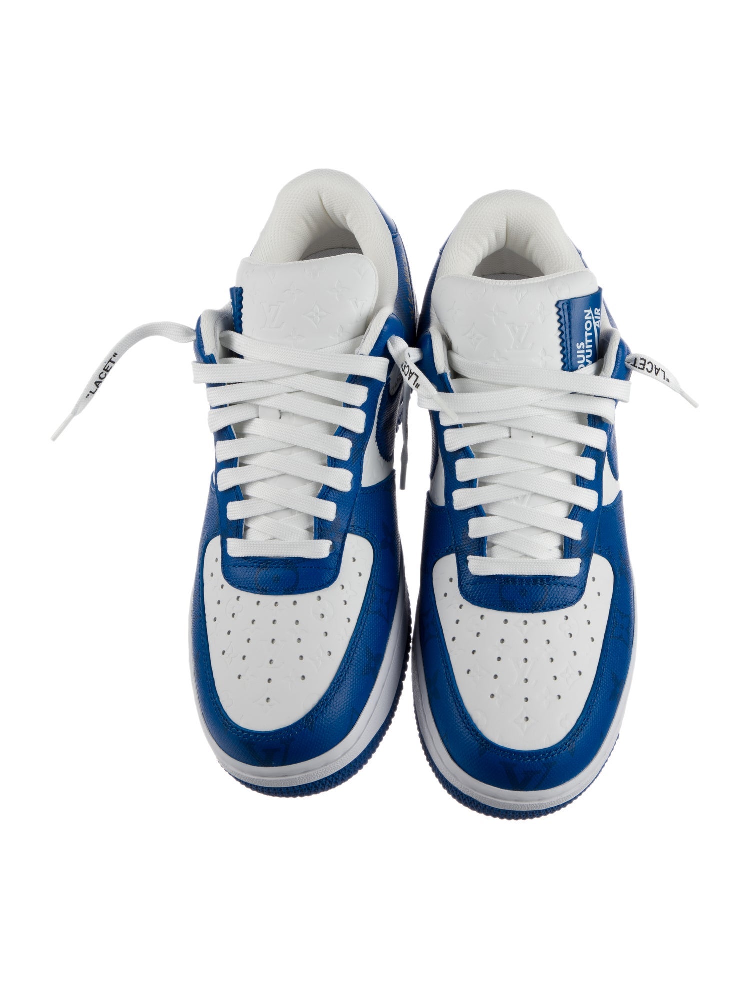 Louis Vuitton x Nike Air Force 1 Low 'White Team Royal' Athletic Sneakers