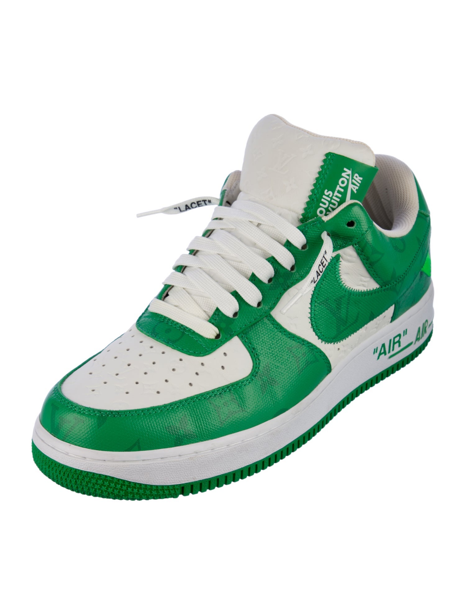 Louis Vuitton x Nike Air Force 1 Low 'White Green' Sneakers