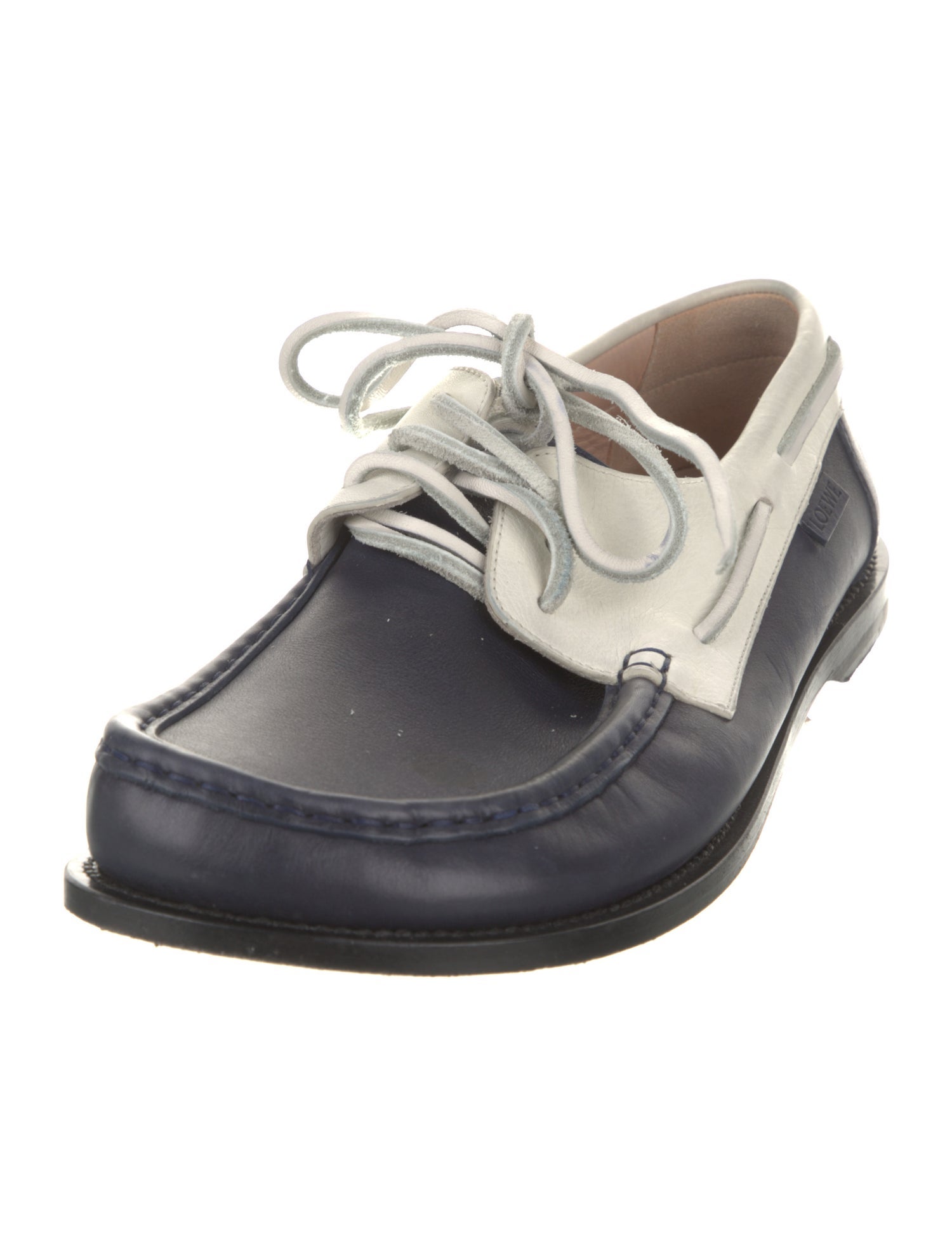 Loewe Leather Colorblock Pattern Sneakers