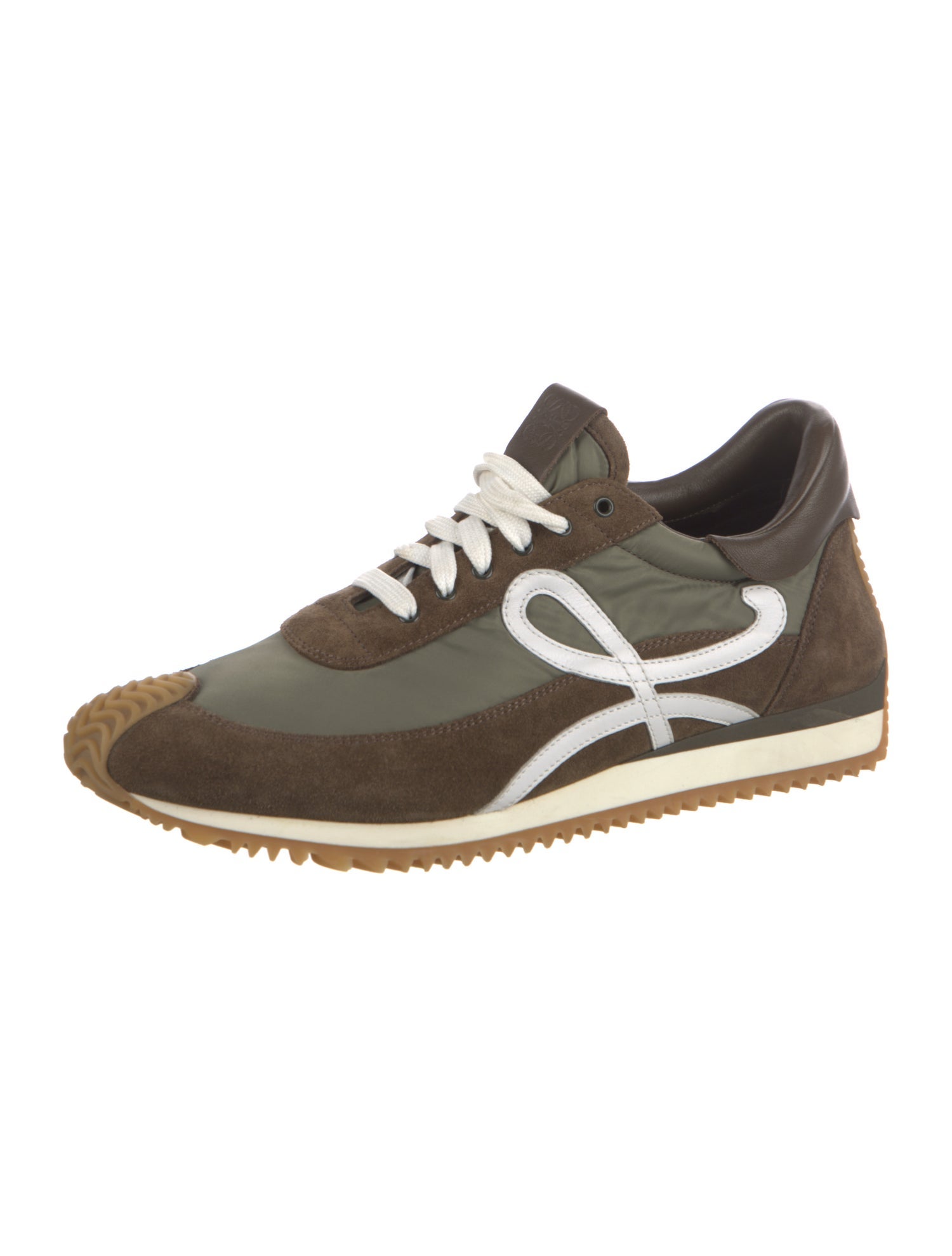 Loewe Suede Colorblock Pattern Sneakers