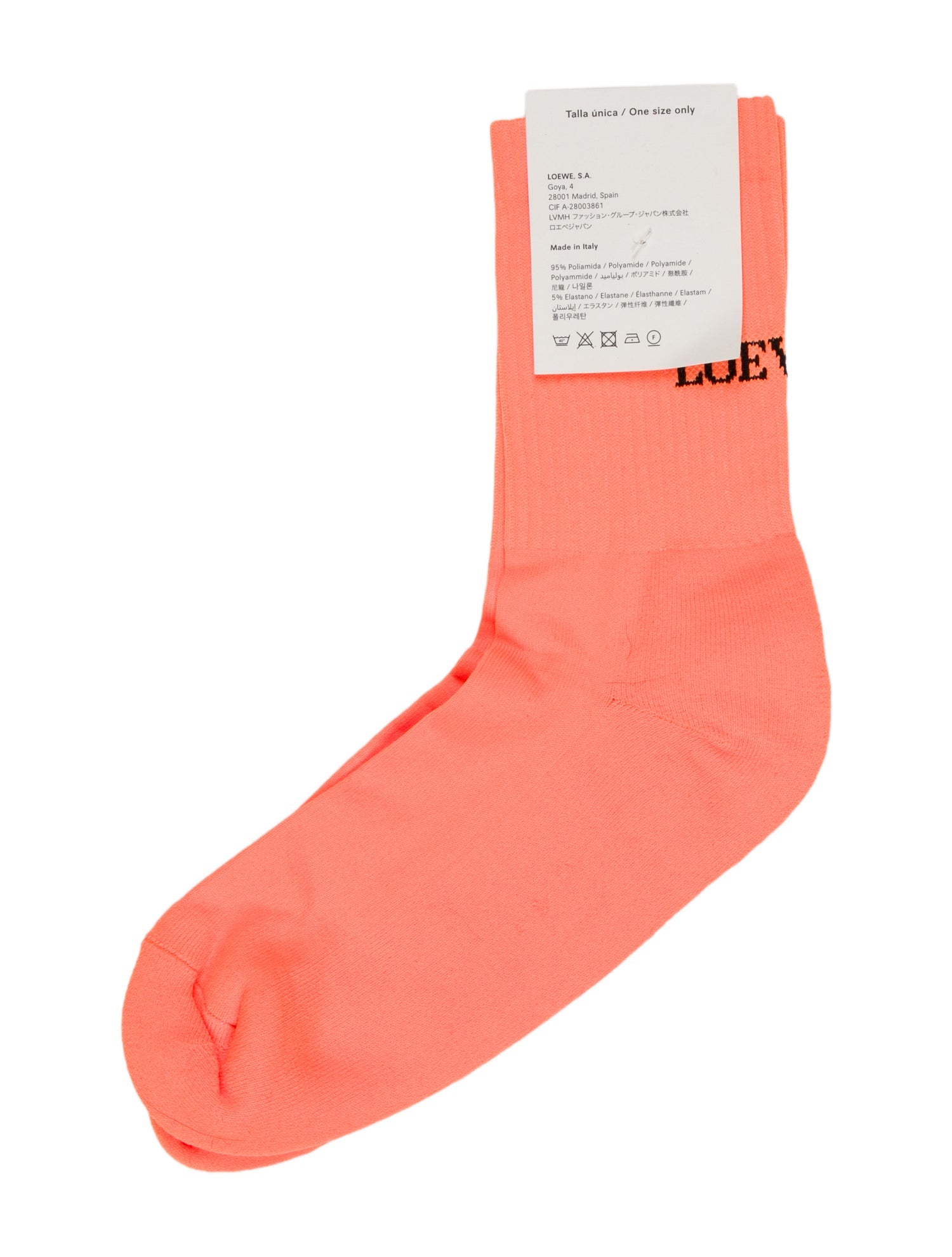 Loewe Orange Socks One Size w/Tags