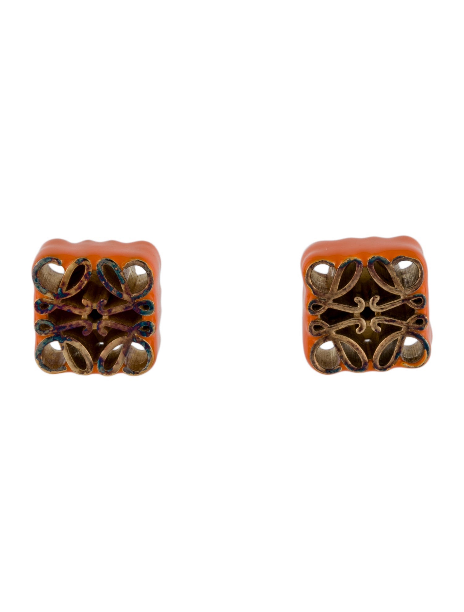Loewe Enamel Anagram Stud Earrings