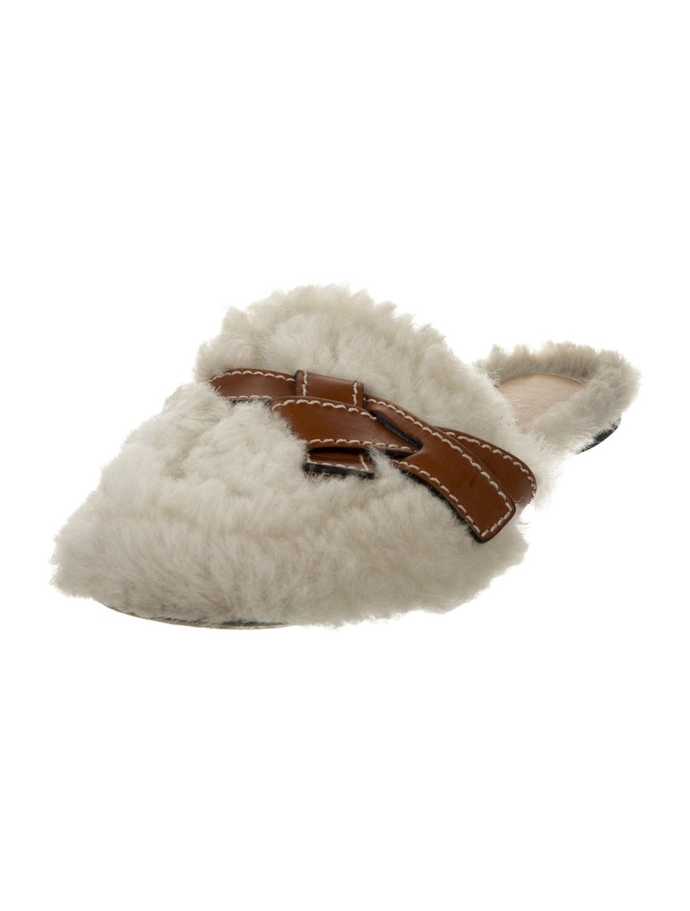 Loewe Shearling Colorblock Pattern Mules - image 2