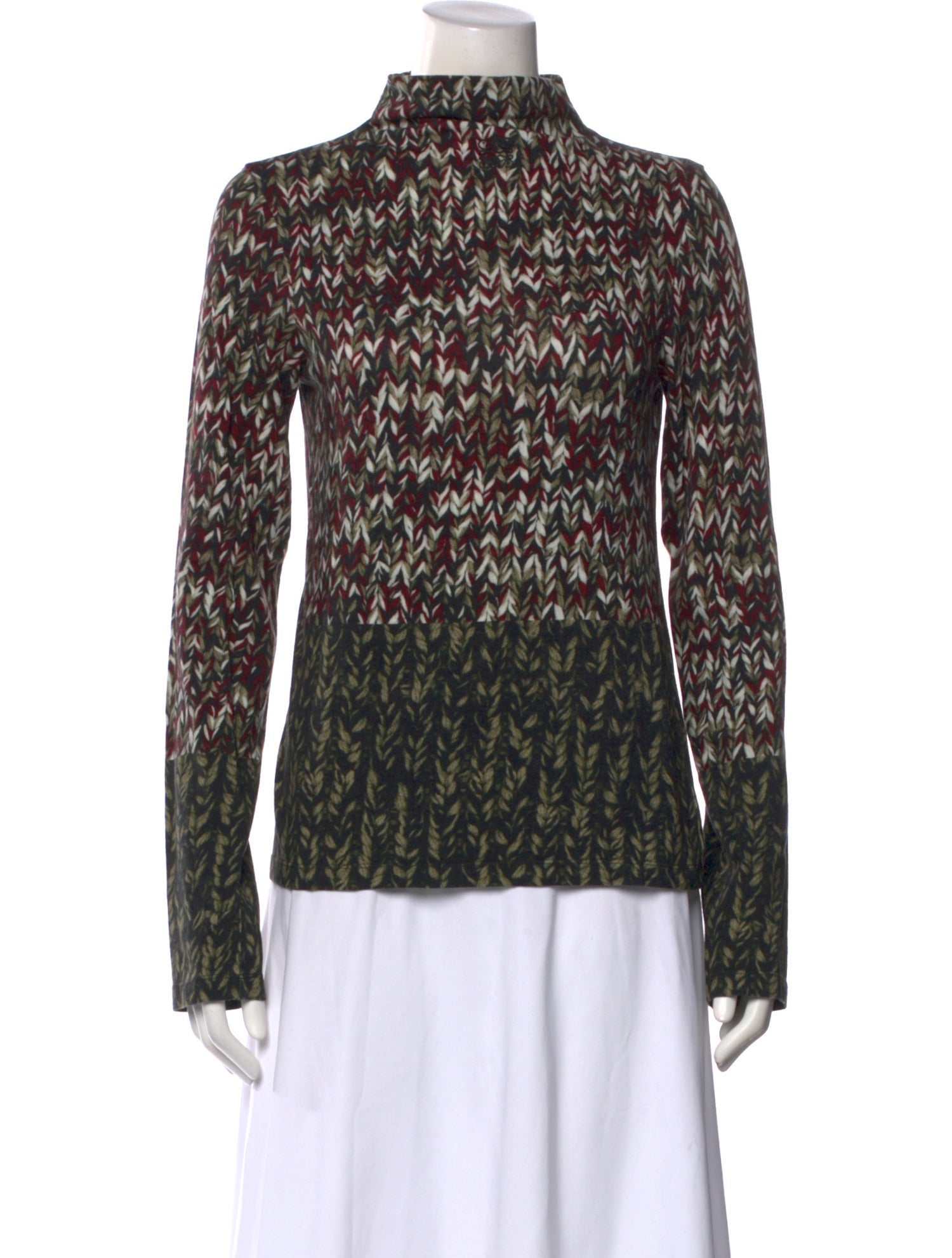 Loewe Patterned Mock Neck Top