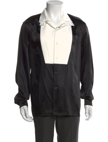 Pre-owned Loewe Colorblock Pattern Long Sleeve Shirt In Black