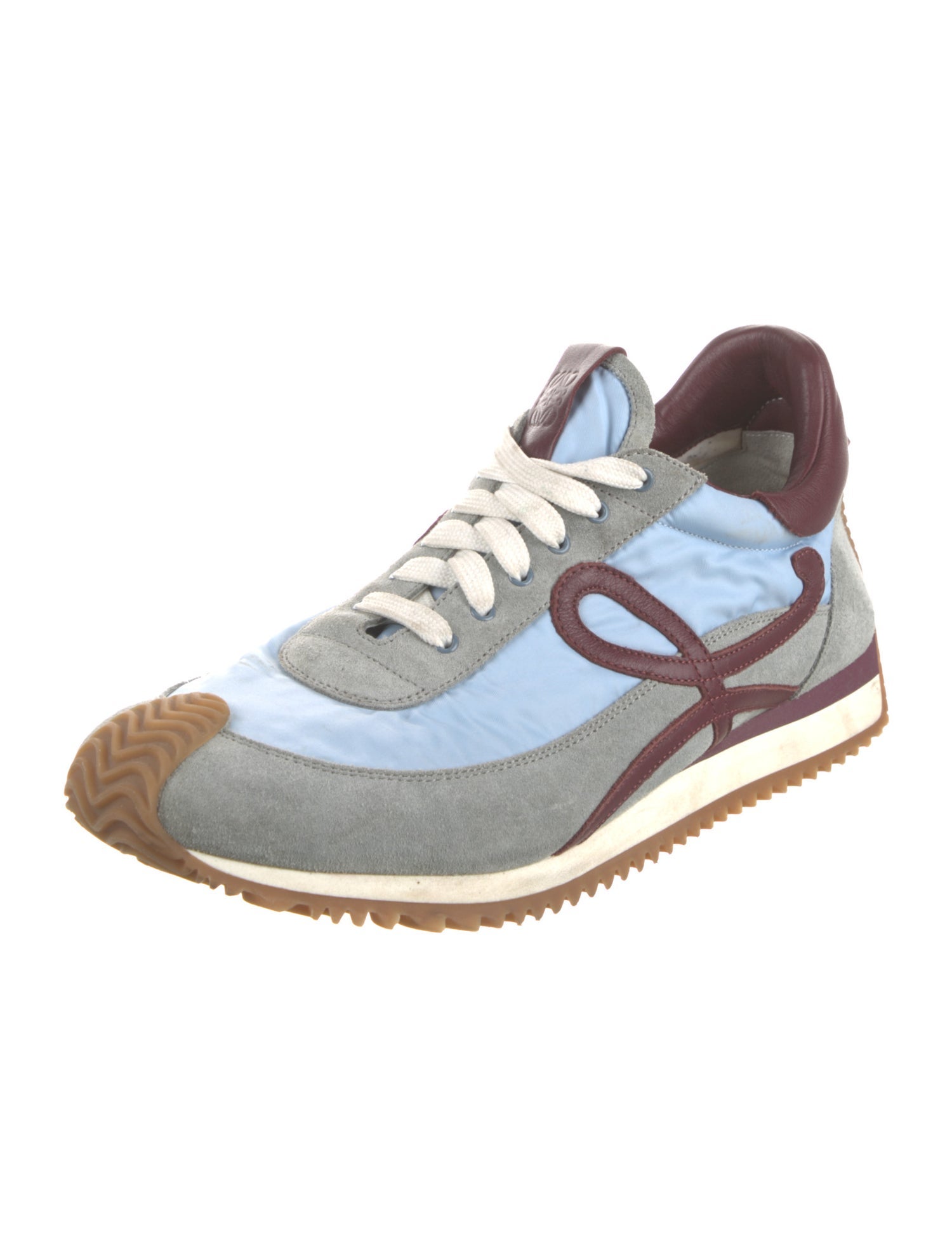 Loewe Suede Colorblock Pattern Sneakers