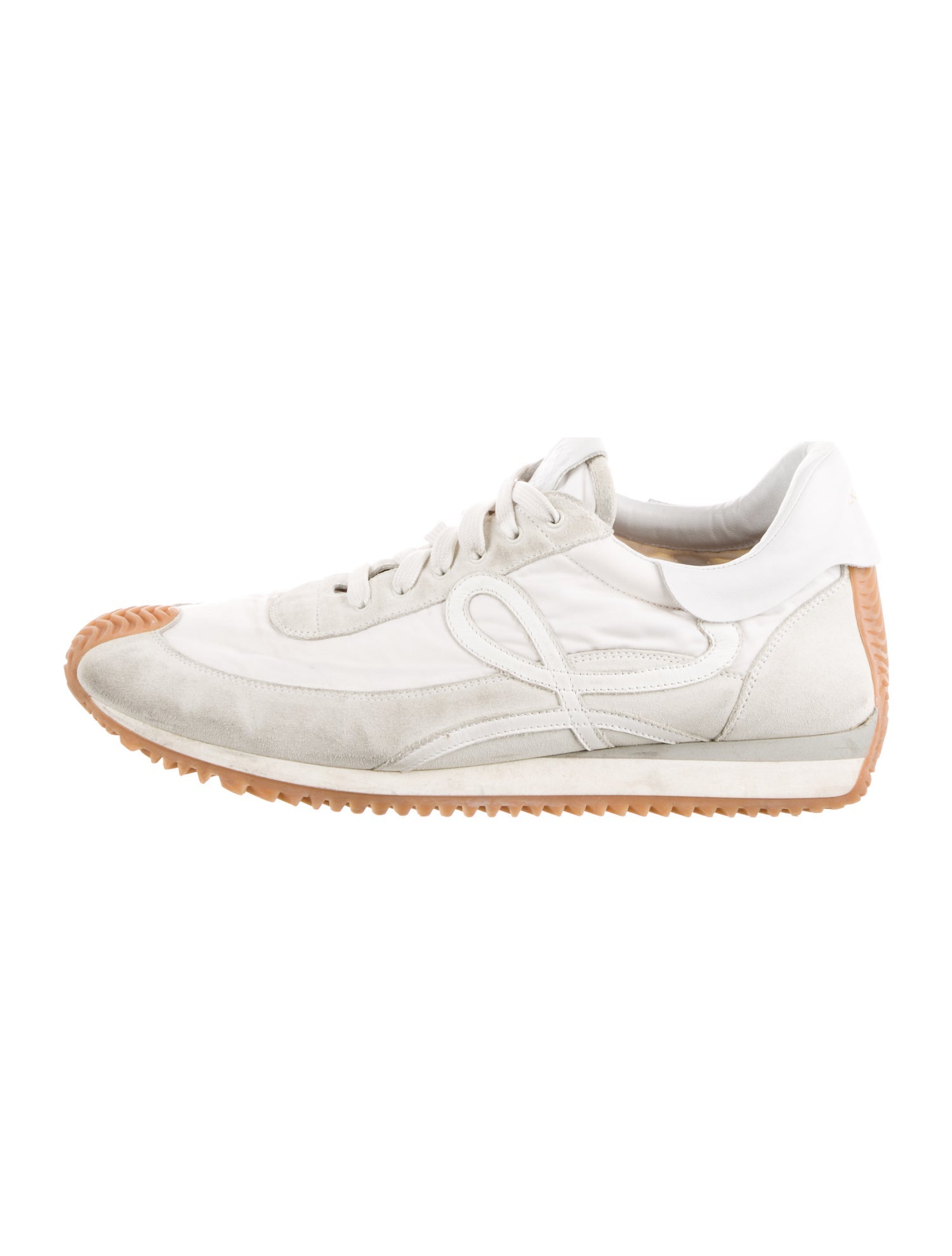 Loewe Suede Colorblock Pattern Sneakers