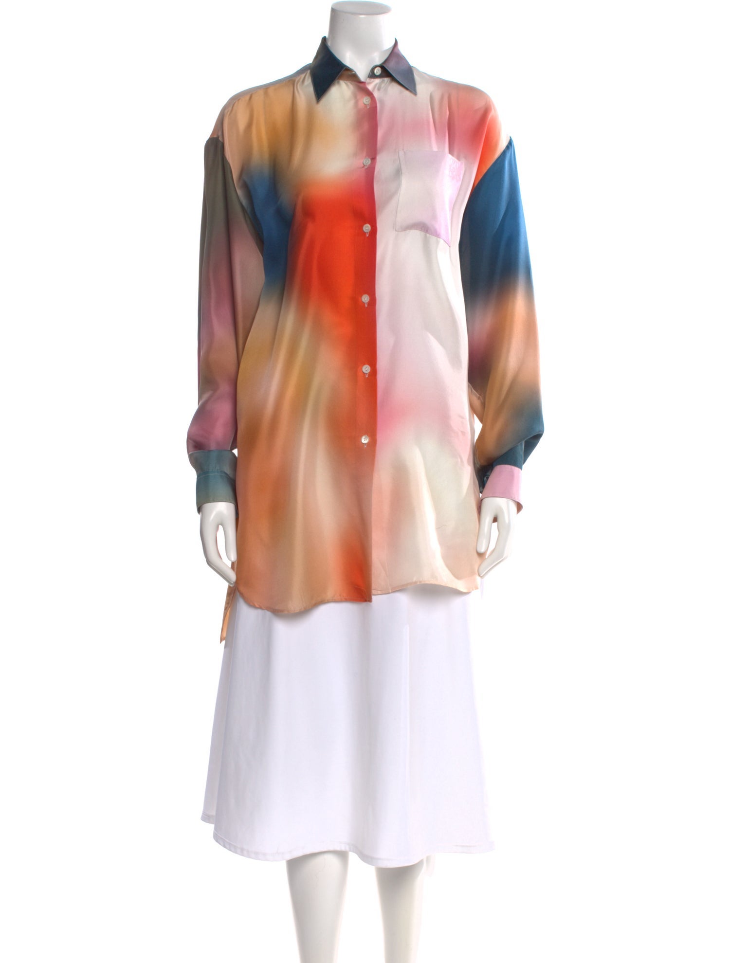 Loewe Silk Long Sleeve Button-Up Silk Button-Up Top