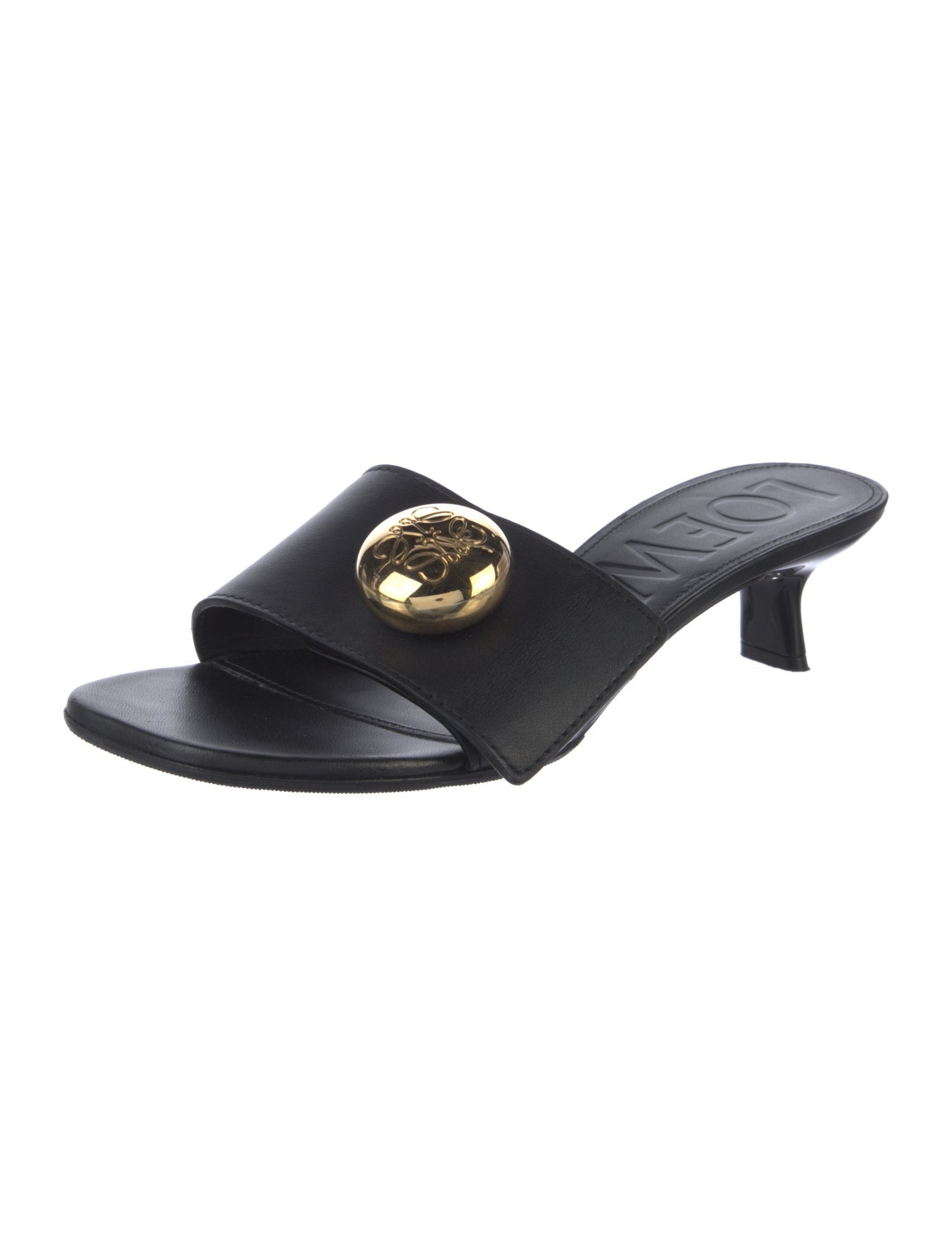 Loewe Leather Studded Accents Slides