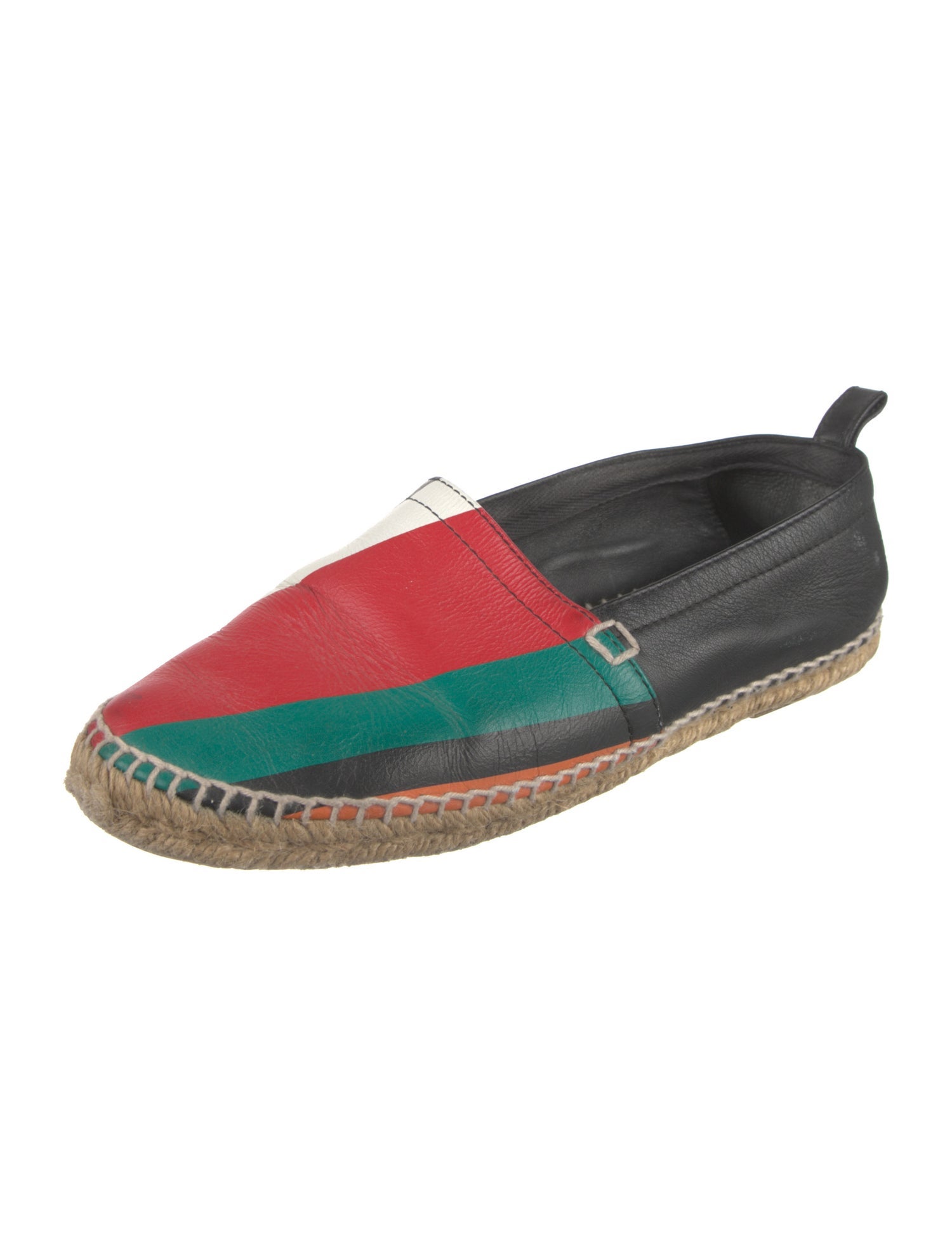 Loewe Leather Striped Espadrilles