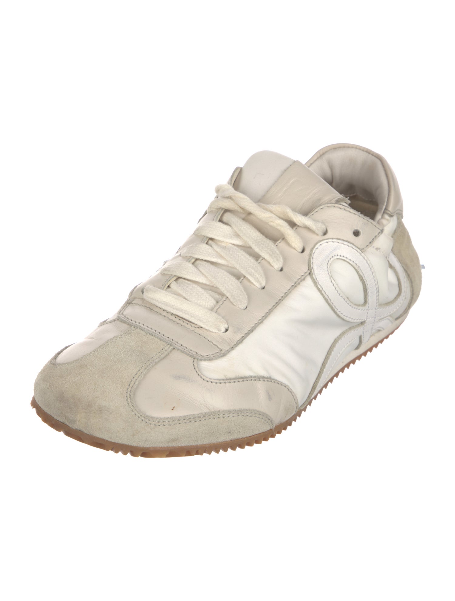 Loewe Leather Colorblock Pattern Athletic Sneakers