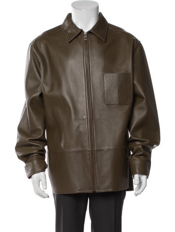 Pre-owned Loewe Lamb Leather Utility Jacket W/ Tags In Green