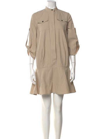 Pre-owned Loewe Mock Neck Mini Dress In Neutral