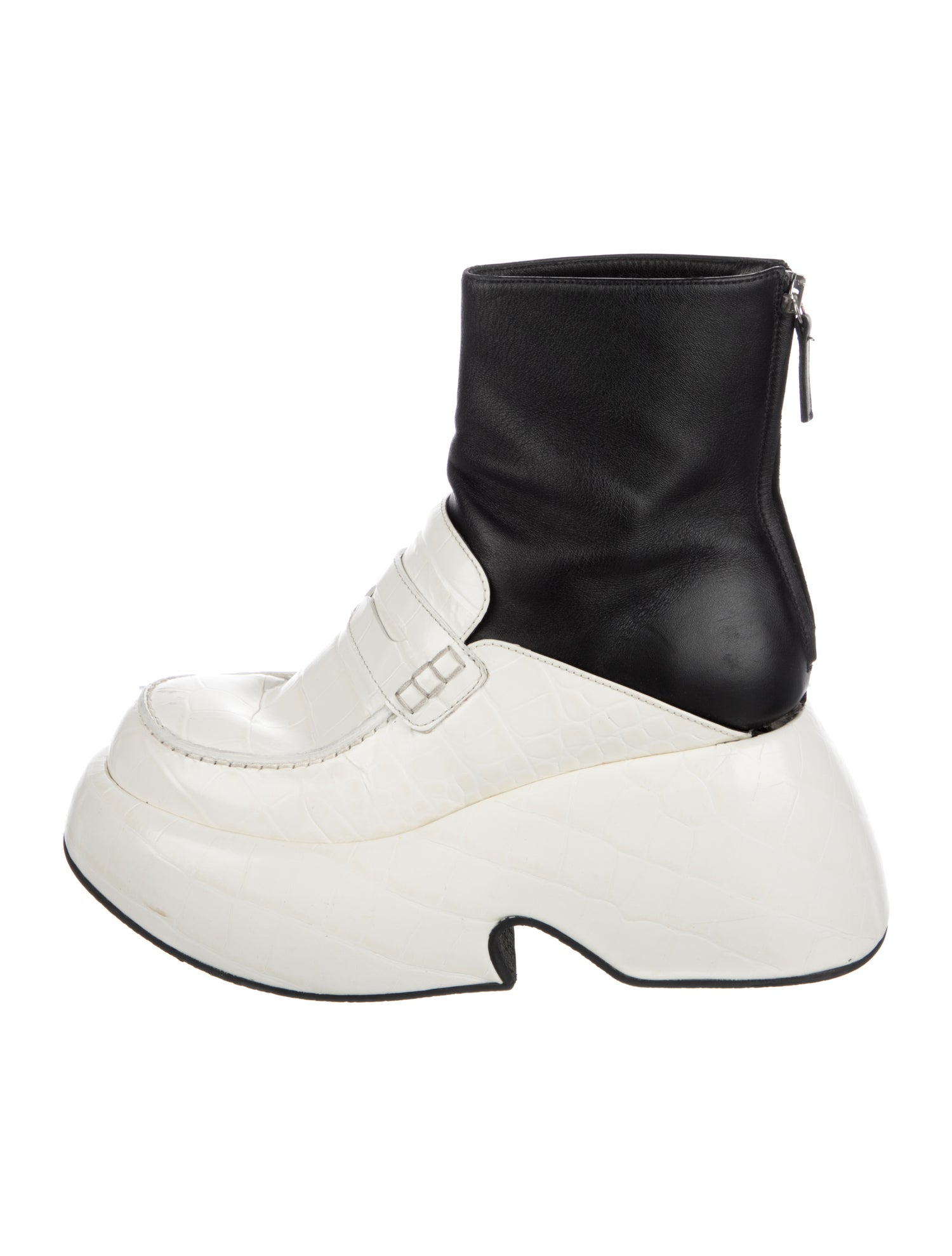 Loewe Embossed Leather Lace-Up Boots