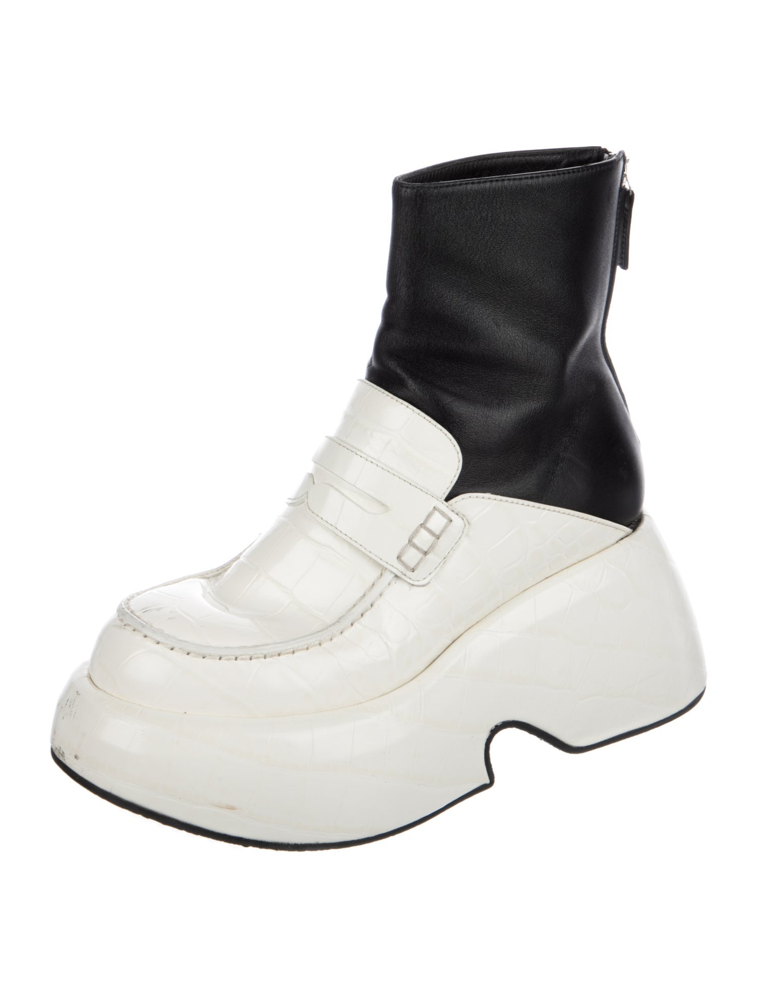 Loewe Embossed Leather Lace-Up Boots