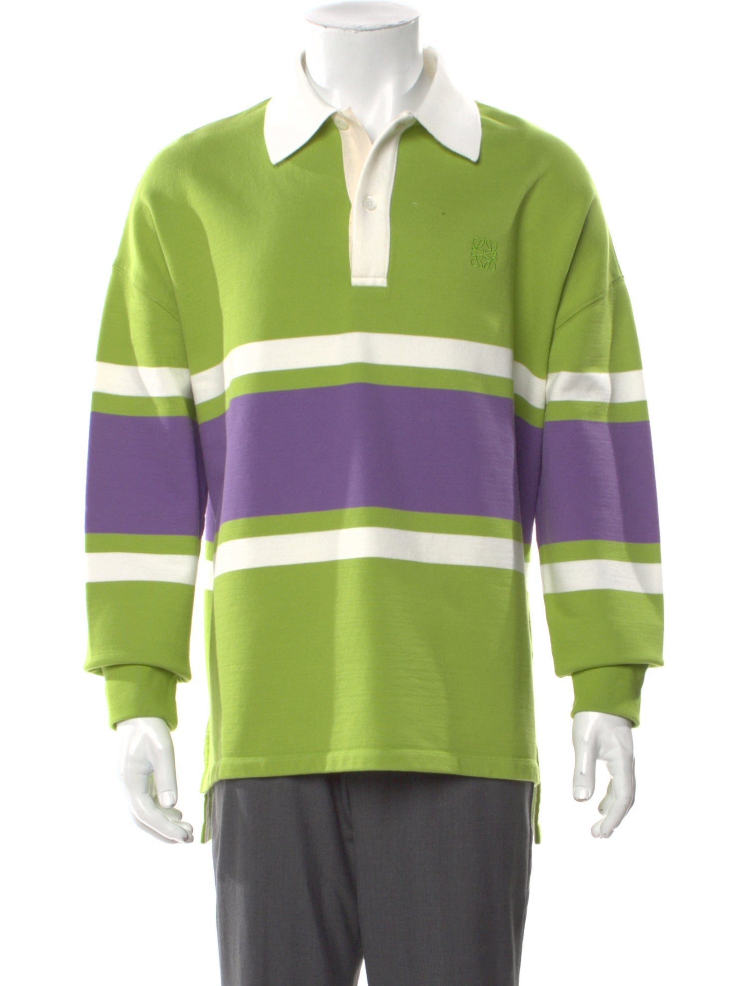 Loewe Striped V-Neck Polo Shirt