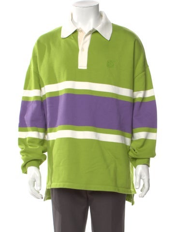 Pre-owned Loewe Anagram Colorblock Pattern Polo Shirt In Green
