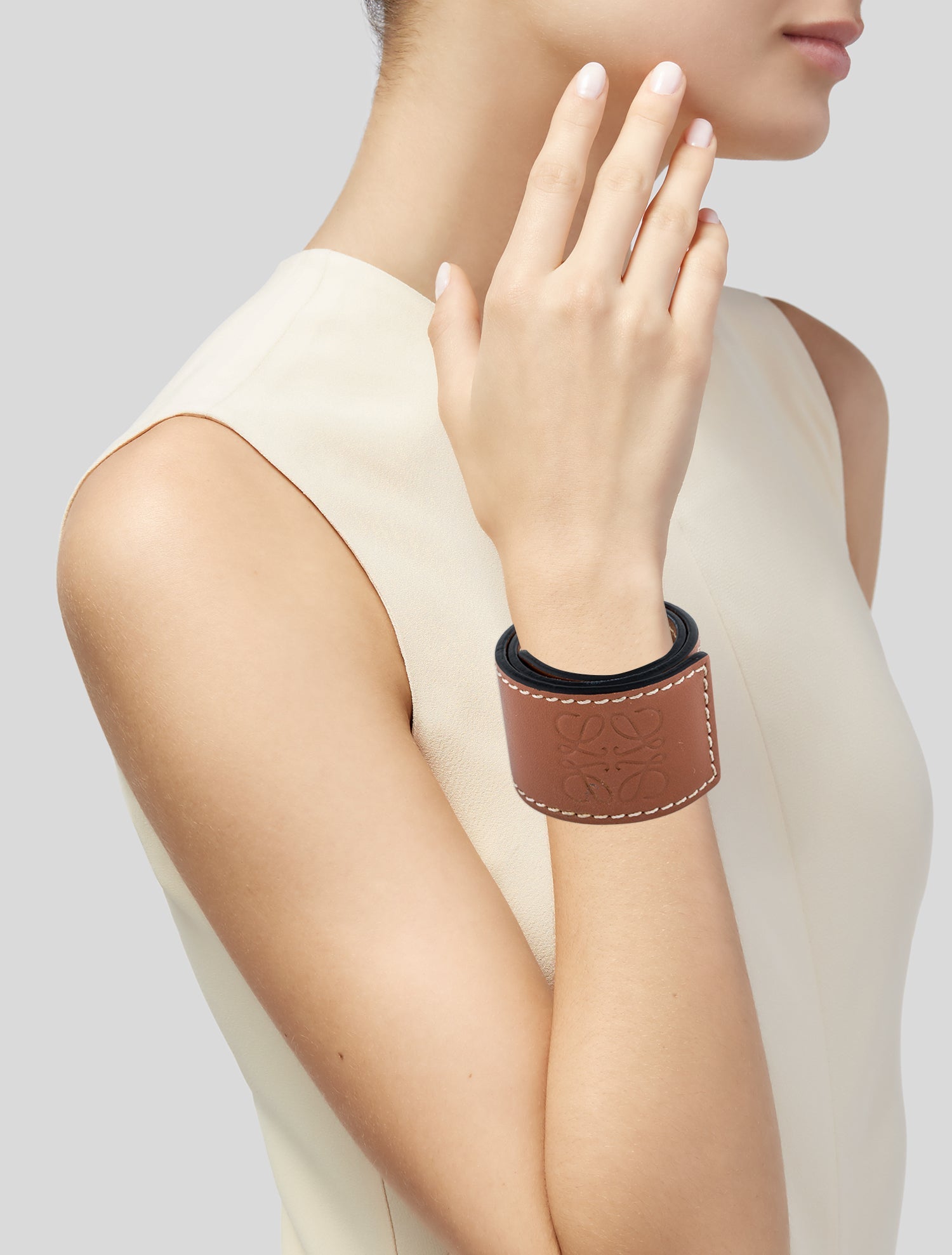 Loewe Leather Slap Wrap Bracelet