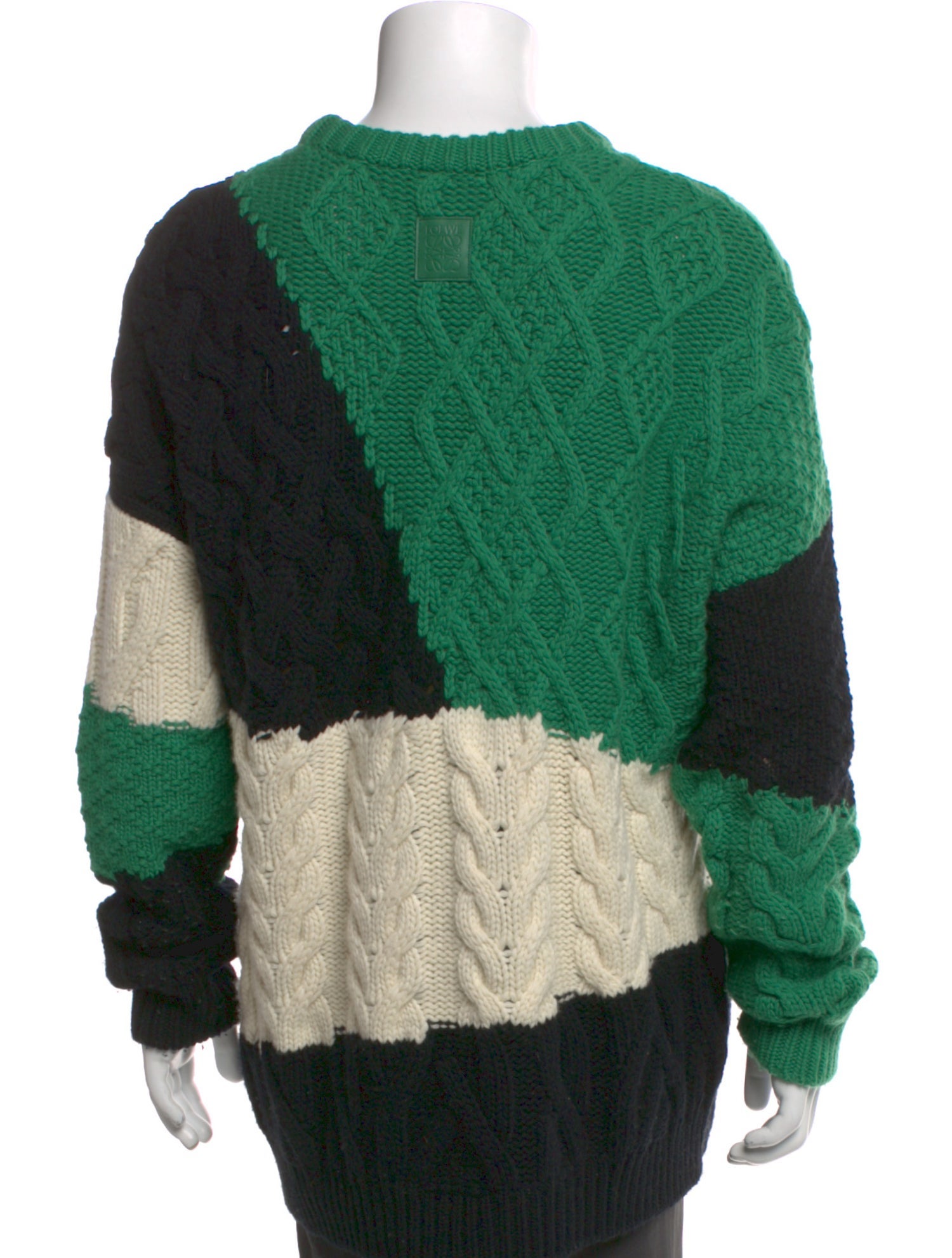 Wool Colorblock Pattern Pullover