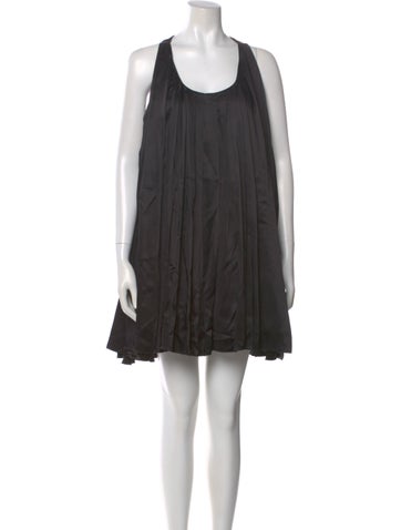 Pre-owned Loewe Scoop Neck Mini Dress In Black