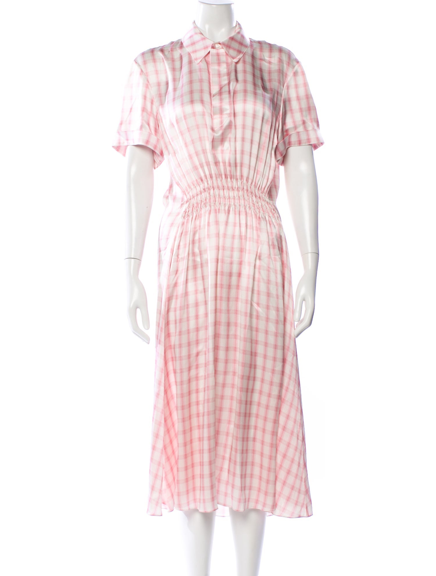 Loewe Plaid Print Long Dress