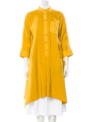 Pre-owned Loewe Anagram Linen Tunic In Yellow