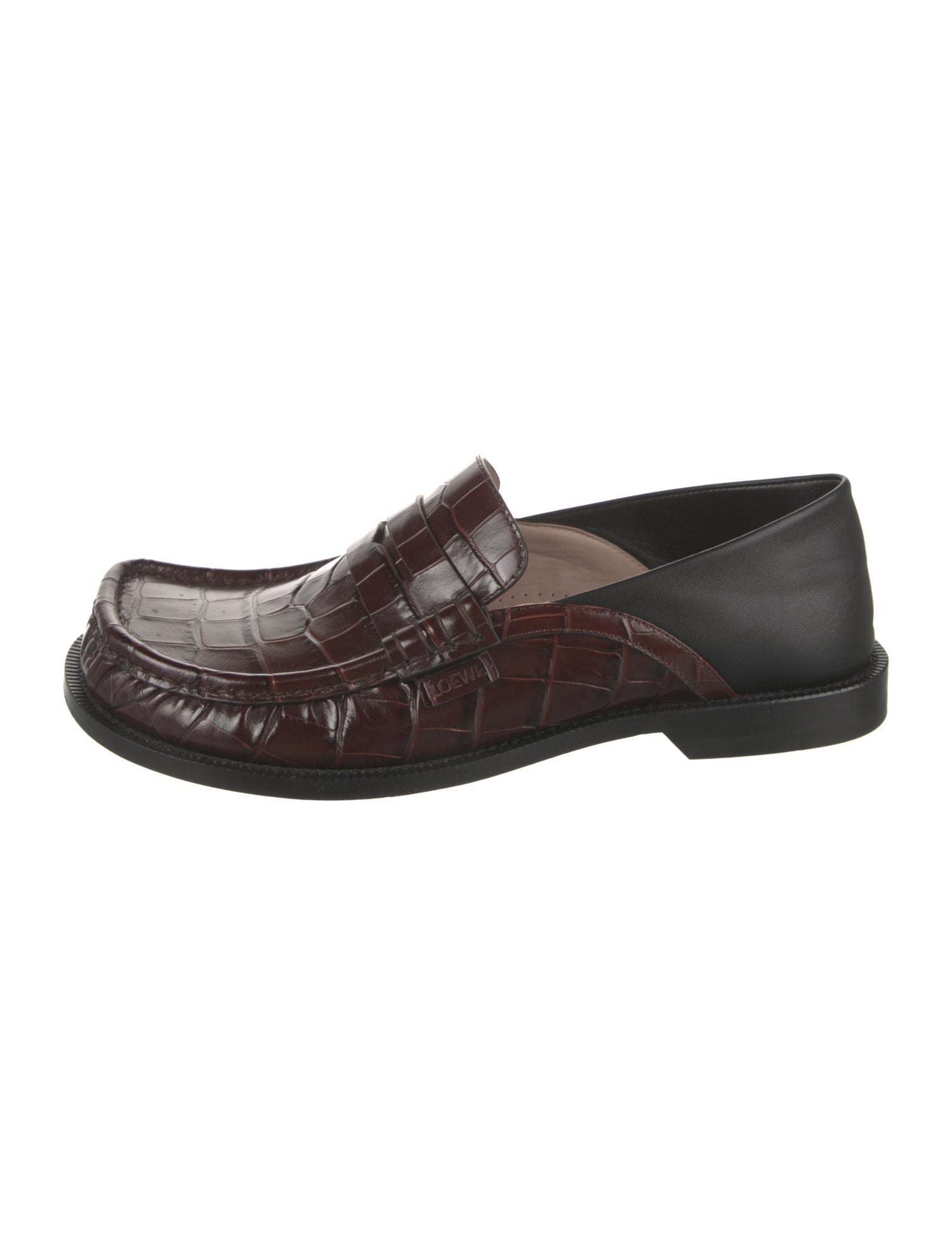 Loewe Embossed Leather Loafers